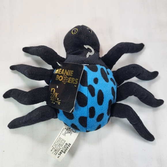 Beanie Boppers 24K Co Plush Scarlet The Spider Blue and Black 1997 No. 5124 NOS* - Picture 5 of 12